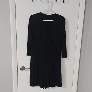 Classic Black Women's Wrap Romper